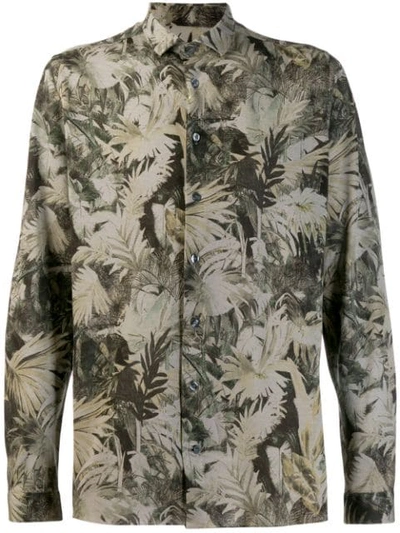 Etro Leaf Print Shirt In Green