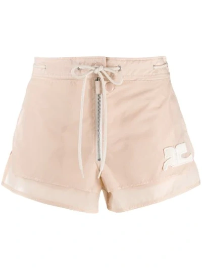 Courrèges Drawstring Waist Shorts In Pink