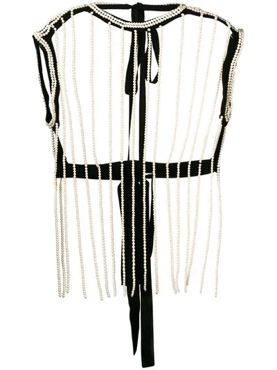 Christopher Kane Pearl Cage Top In Neutrals