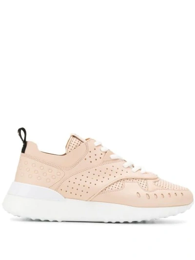 Tod's Perforated Sneakers In Pink