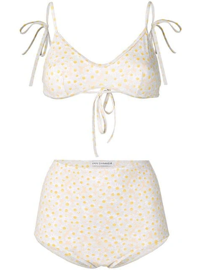 Sian Swimwear Daisy Print Swim Set In White
