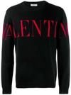 Valentino Logo-intarsia Cashmere Sweater In Black