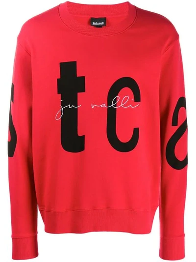 Just Cavalli Logo Print Sweatshirt In Red