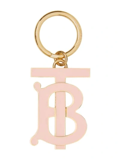 Burberry Monogram Motif Palladium-plated Key Charm In Pink