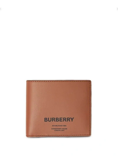 Burberry Horseferry Print Leather International Bifold Wallet In Brown