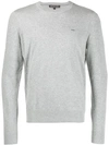 Michael Michael Kors Slim-fit Logo Sweater In Grey