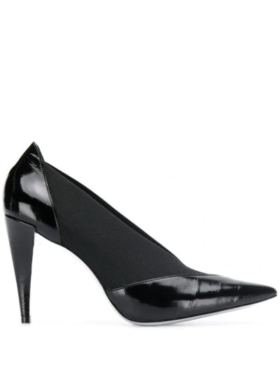 Givenchy Croc-effect Leather And Elastic Pumps In Black