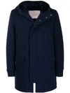 Herno Hooded Coat In Blue