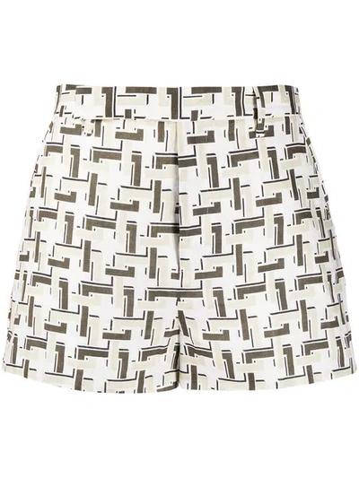 Equipment All-over Pattern Shorts In Neutrals