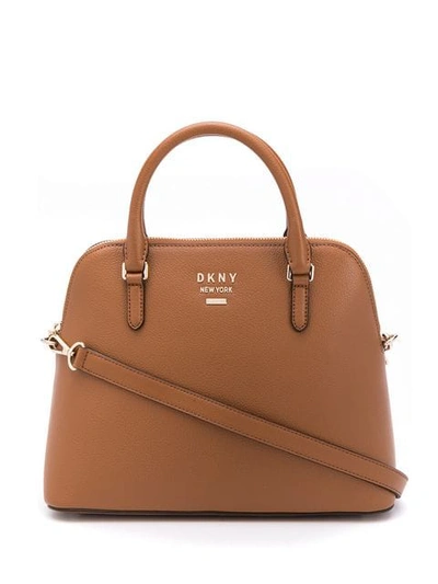 Dkny Large Whitney Dome Bag In Brown