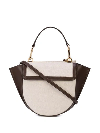 Wandler Hortensia Mini Canvas Shoulder Bag In Brown