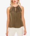 Vince Camuto Gathered-neck Keyhole Top In Green Oasis