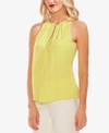 Vince Camuto Gathered-neck Keyhole Top In Pale Green