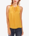 Vince Camuto Gathered-neck Keyhole Top In Amber Sun