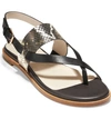 Cole Haan Anica Sandal In Black Snake Print Leather