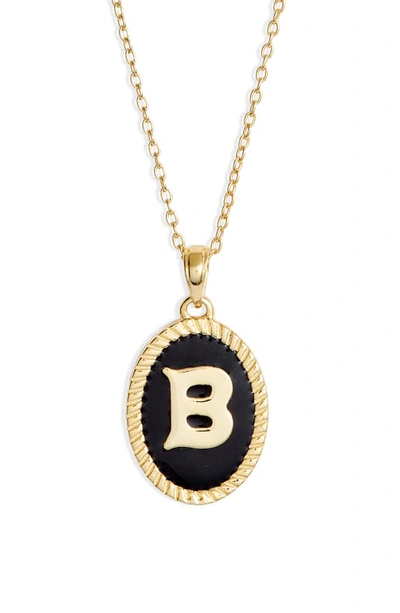 Argento Vivo Initial Black Pendant Necklace