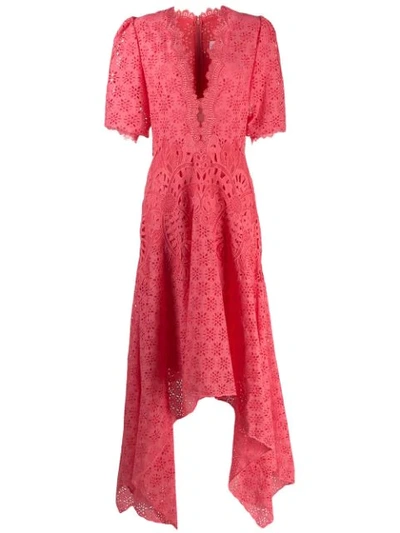 Costarellos Macrame Dress In Pink