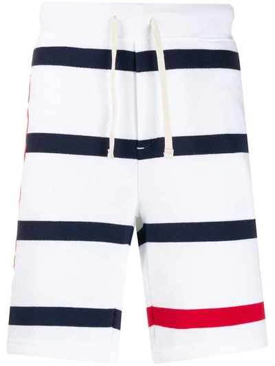 Polo Ralph Lauren Logo Striped Shorts In White