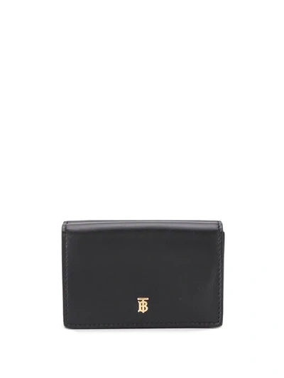 Burberry Tb Monogram Card Holder In Black