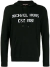 Michael Michael Kors Logo Drawstring Hoodie In Black