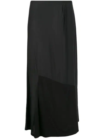 Pre-owned Yohji Yamamoto Vintage 1990's Panelled Midi Skirt In Black