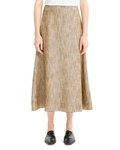 Theory Volume Viscose-linen Midi Skirt In Multi