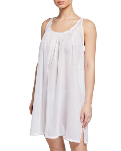 Celestine Saphira Scoop-neck Sleeveless Babydoll Nightgown In White
