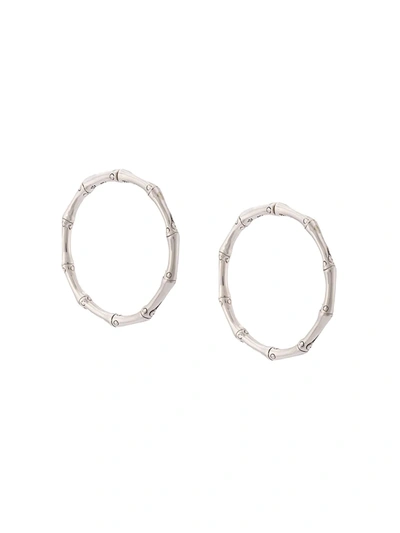 John Hardy 'bamboo' Medium Hoop Earrings In Sterling Silver