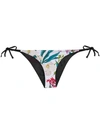 Mc2 Saint Barth Virgo Tropical Print Bikini Bottoms - White