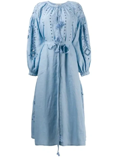 Vita Kin Belted Tunic Dress In Blue
