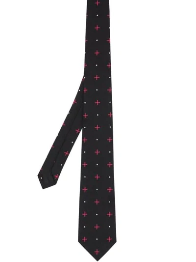 Burberry Classic Cut Graphic Silk Wool Jacquard Tie In Black