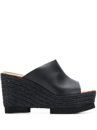 Paloma Barceló Hanako Wedge Sandals In Black