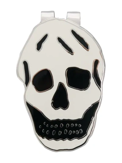 Alexander Mcqueen Skull Money Clip In Neutrals