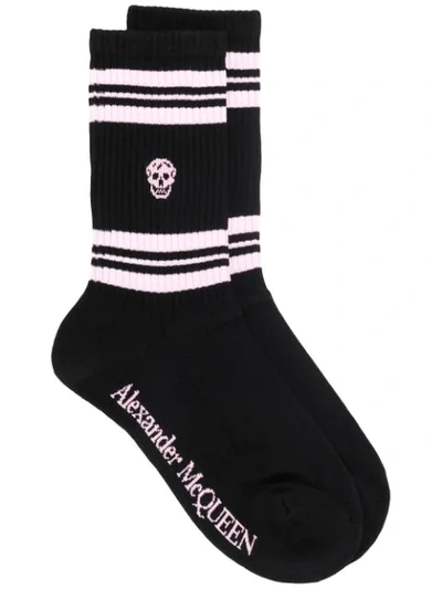 Alexander Mcqueen Socken Mit Totenkopf In Nero