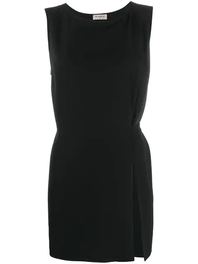 Blanca Wrap-style Mini Dress - Black