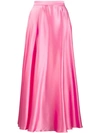 Msgm Pm Long Satin Skirt In Pink