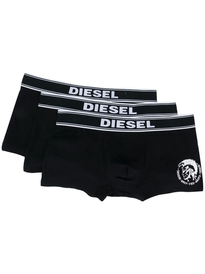 Diesel Pack Of Three Briefs In Black