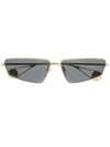 Gucci Geometric Frame Sunglasses In 001 Gold Gold Grey