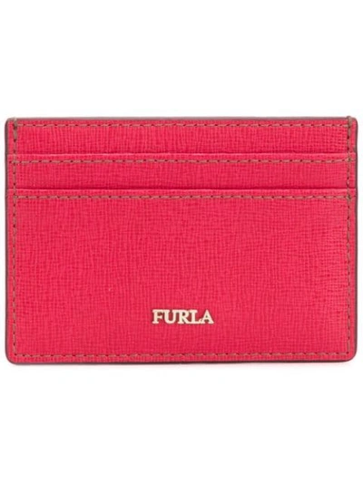Furla Logo Plaque Cardholder In Red