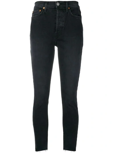 Re/done Slim Fit Jeans In Black