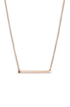 Kendra Scott Kelsey Bar Pendant Necklace In Rose Gold Metal