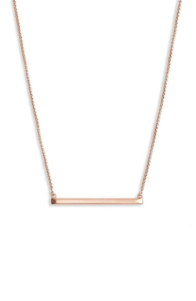 Kendra Scott Kelsey Bar Pendant Necklace In Rose Gold Metal