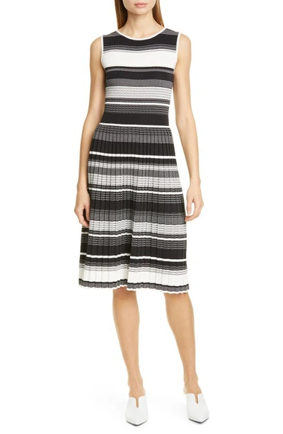 Kate Spade Striped Sleeveless Sweater Dress In Black | ModeSens