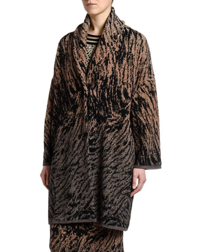 Antonio Marras Tiger Jacquard Shawl-collar Coat