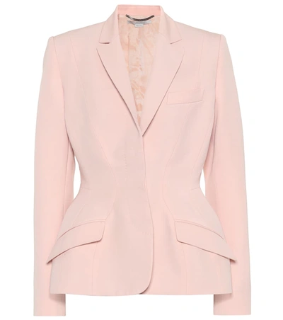 Stella Mccartney Sculpted Waist Fitted Wool Jacket In Pink