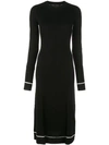Proenza Schouler Contrast Trim Wool Blend Midi Sweater Dress In Black