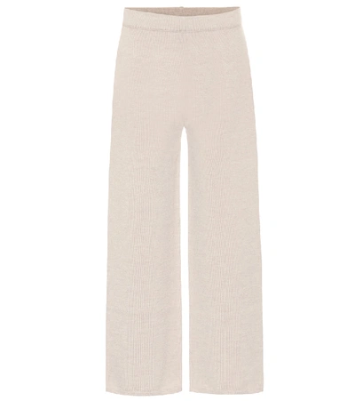 Max Mara Wool-blend Crepe Wide-leg Pants In Beige