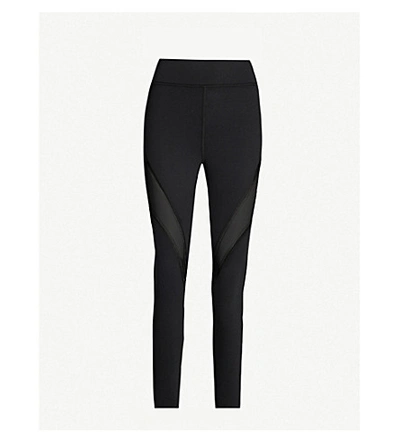 Michi Inversion Cropped High-rise Mesh-panel Leggings In Black