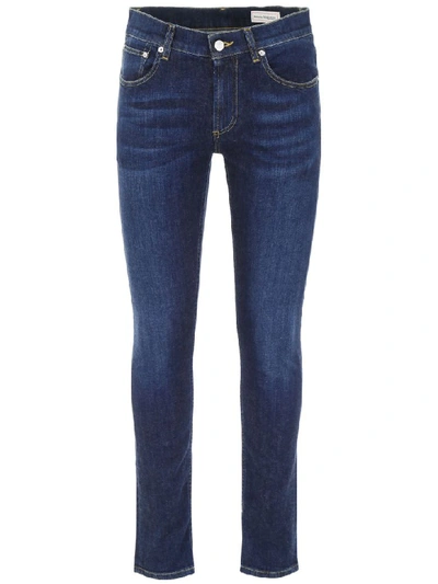 Alexander Mcqueen Jeans With Logo Embroidery In Blu Washed (blue)