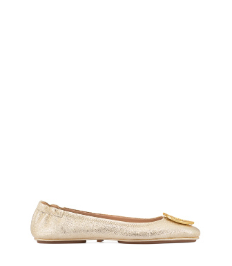tory burch minnie travel ballet flat embossed leather